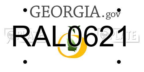 RAL0621 Georgia License Plate