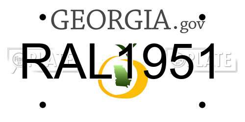 RAL1951 Georgia License Plate