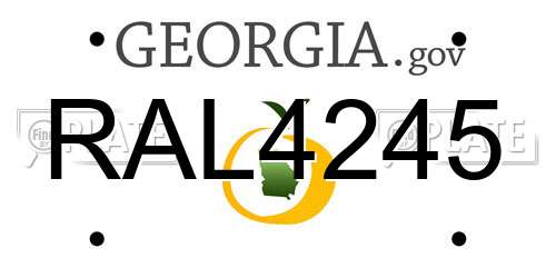 RAL4245 Georgia License Plate