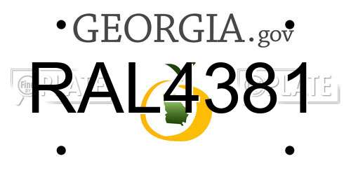 RAL4381 Georgia License Plate
