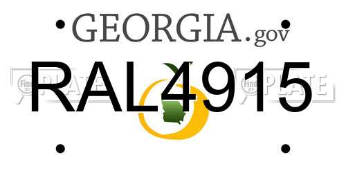 RAL4915 Georgia License Plate