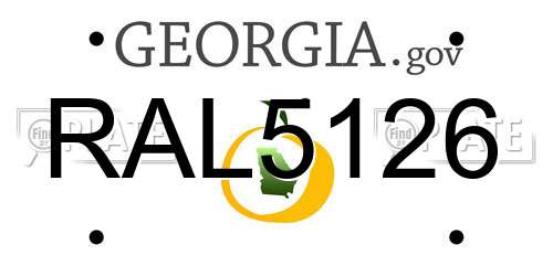 RAL5126 Georgia License Plate
