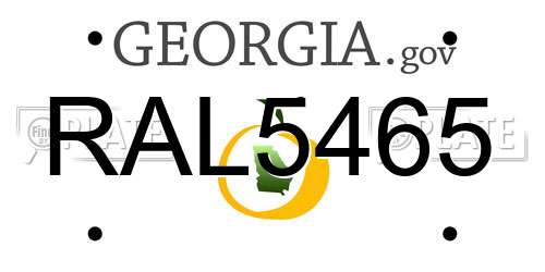 RAL5465 Georgia License Plate