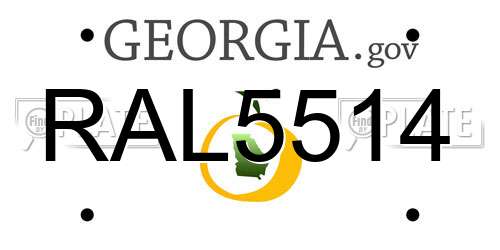 RAL5514 Georgia License Plate