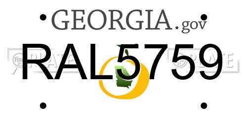 RAL5759 Georgia License Plate
