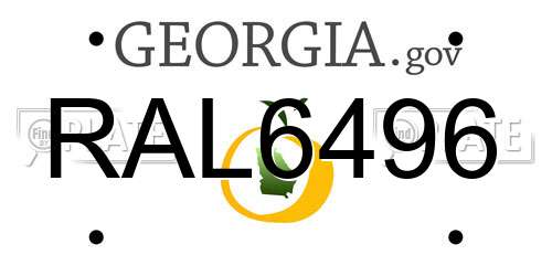 RAL6496 Georgia License Plate