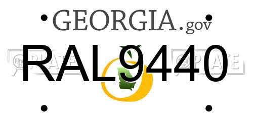 RAL9440 Georgia License Plate