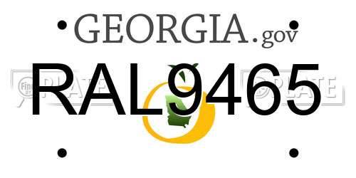 RAL9465 Georgia License Plate