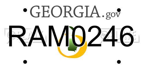 RAM0246 Georgia License Plate