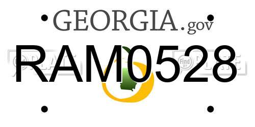 RAM0528 Georgia License Plate