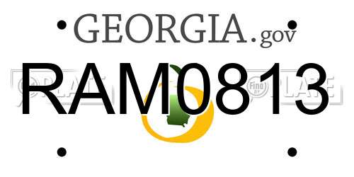 RAM0813 Georgia License Plate