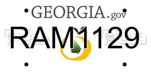 RAM1129 Georgia License Plate