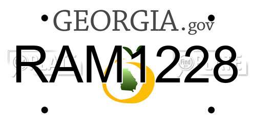 RAM1228 Georgia License Plate