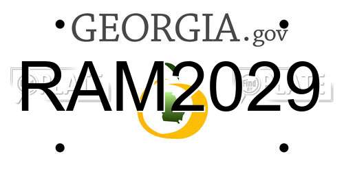 RAM2029 Georgia License Plate