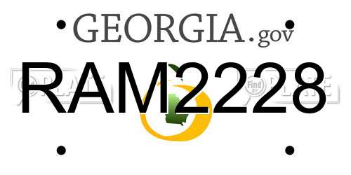 RAM2228 Georgia License Plate