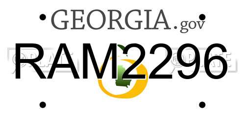 RAM2296 Georgia License Plate