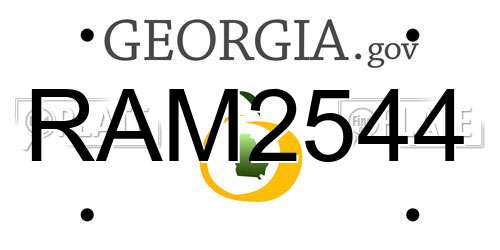 RAM2544 Georgia License Plate