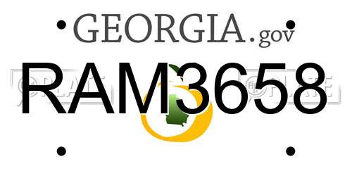 RAM3658 Georgia License Plate