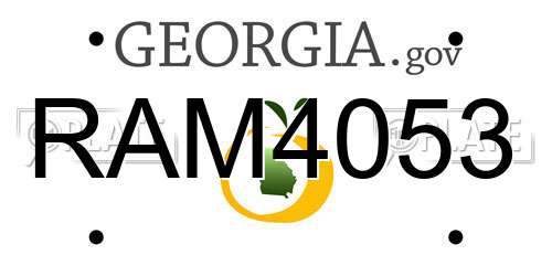 RAM4053 Georgia License Plate