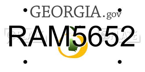 RAM5652 Georgia License Plate