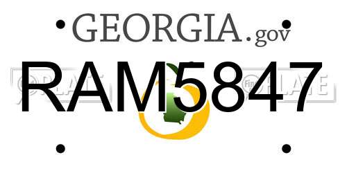 RAM5847 Georgia License Plate