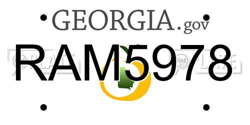 RAM5978 Georgia License Plate