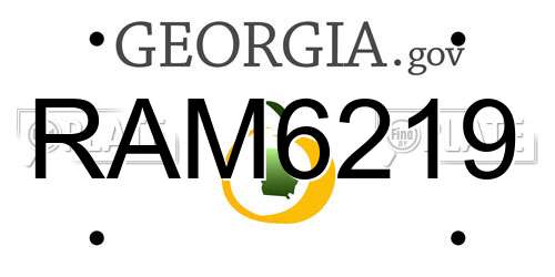RAM6219 Georgia License Plate