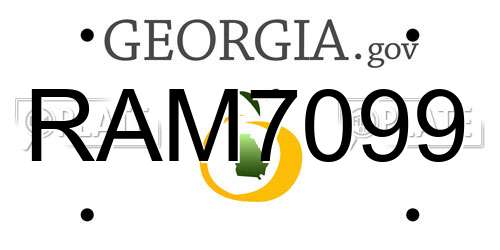 RAM7099 Georgia License Plate