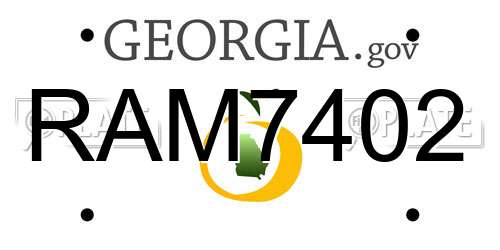 RAM7402 Georgia License Plate