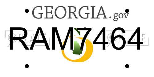 RAM7464 Georgia License Plate