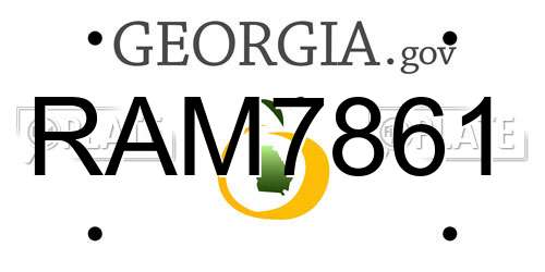 RAM7861 Georgia License Plate