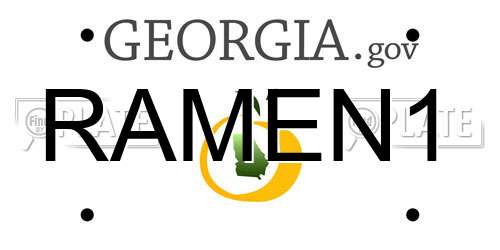 RAMEN1 Georgia License Plate