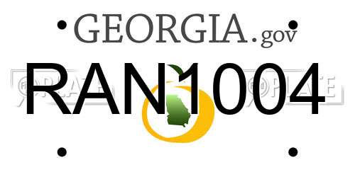 RAN1004 Georgia License Plate