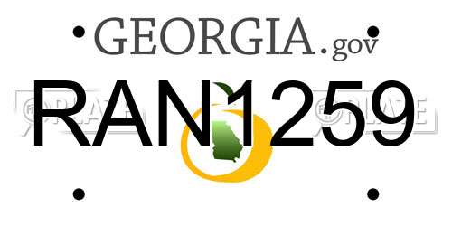 RAN1259 Georgia License Plate