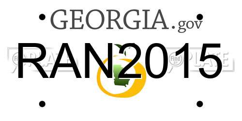 RAN2015 Georgia License Plate