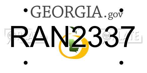 RAN2337 Georgia License Plate