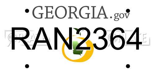 RAN2364 Georgia License Plate