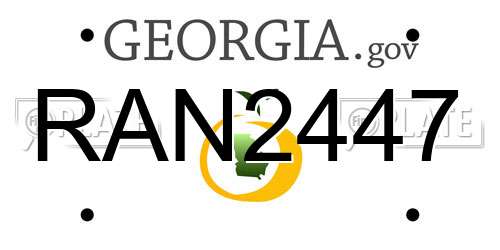 RAN2447 Georgia License Plate