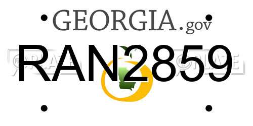 RAN2859 Georgia License Plate
