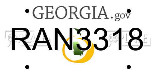 RAN3318 Georgia License Plate