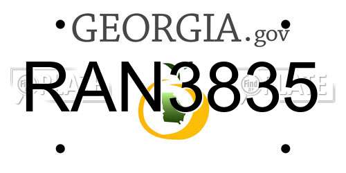 RAN3835 Georgia License Plate