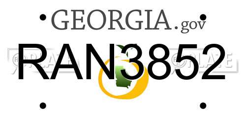RAN3852 Georgia License Plate