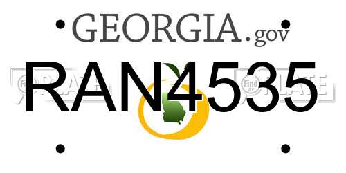 RAN4535 Georgia License Plate