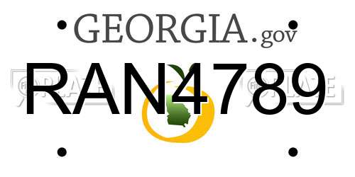RAN4789 Georgia License Plate
