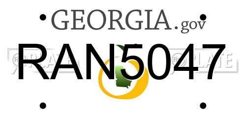 RAN5047 Georgia License Plate