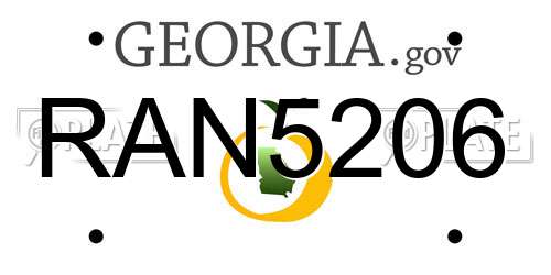 RAN5206 Georgia License Plate