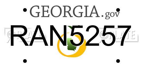 RAN5257 Georgia License Plate