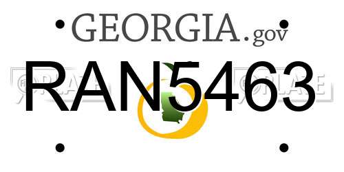 RAN5463 Georgia License Plate