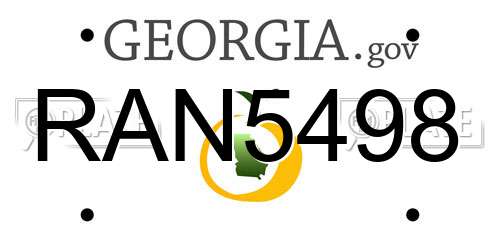 RAN5498 Georgia License Plate