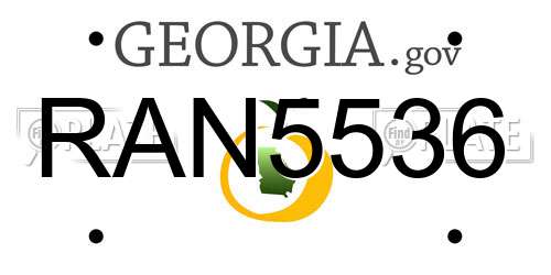 RAN5536 Georgia License Plate